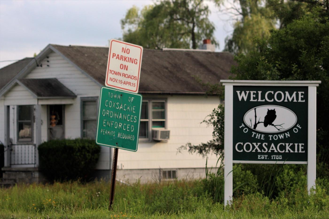 Placa de boas-vindas da cidade de Coxsackie, Nova York