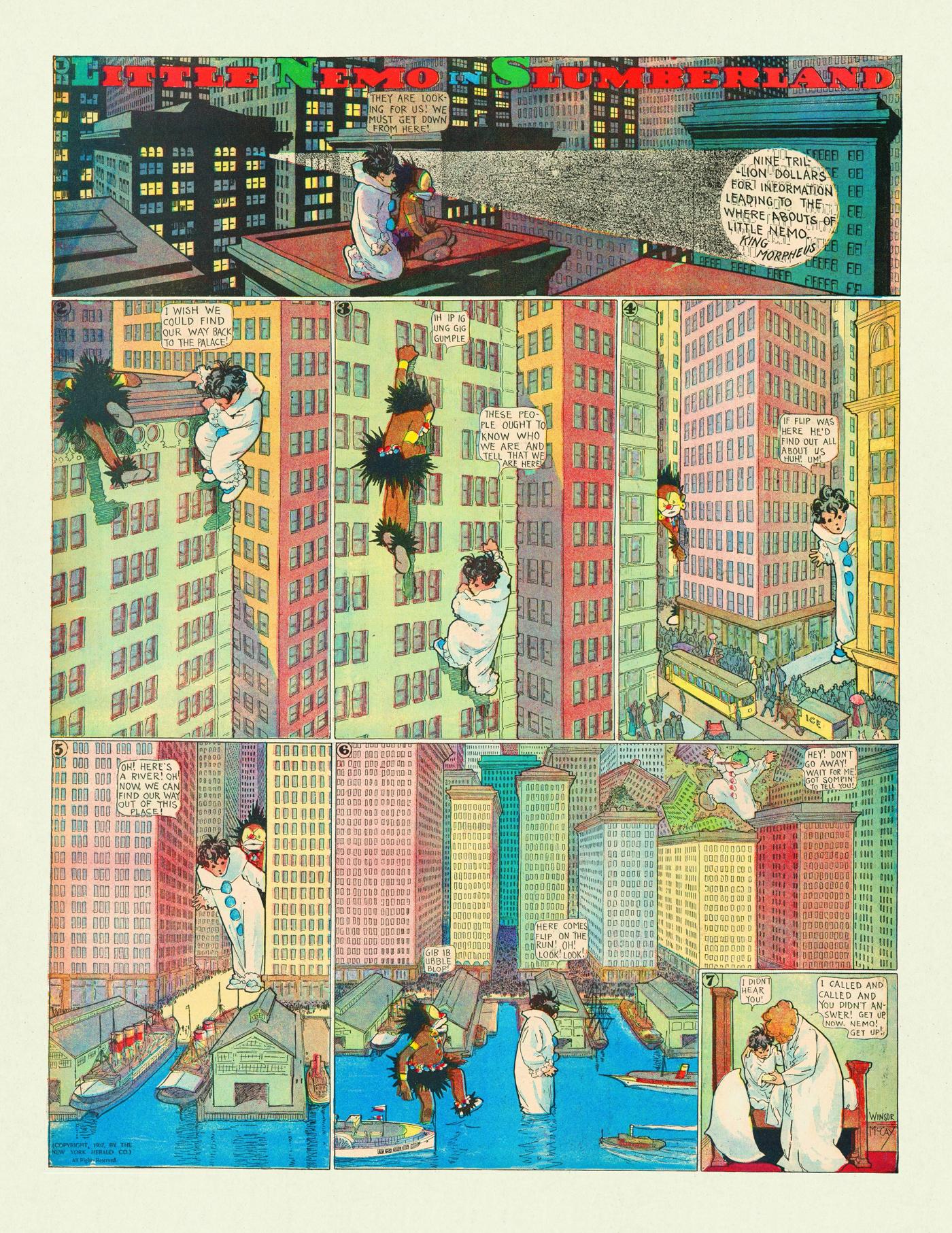 Página de quadrinhos colorida de Little Nemo in Slumberland
